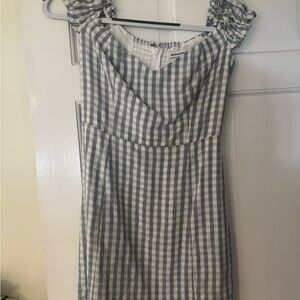 Abercrombie & Fitch Blue and White Checkered Mini Dress